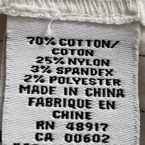 Calvin Klein Vtg Mid Rise Wide Leg Cuffed Pin Stripe Pants White + Black Size 8 - Picture 11 of 12